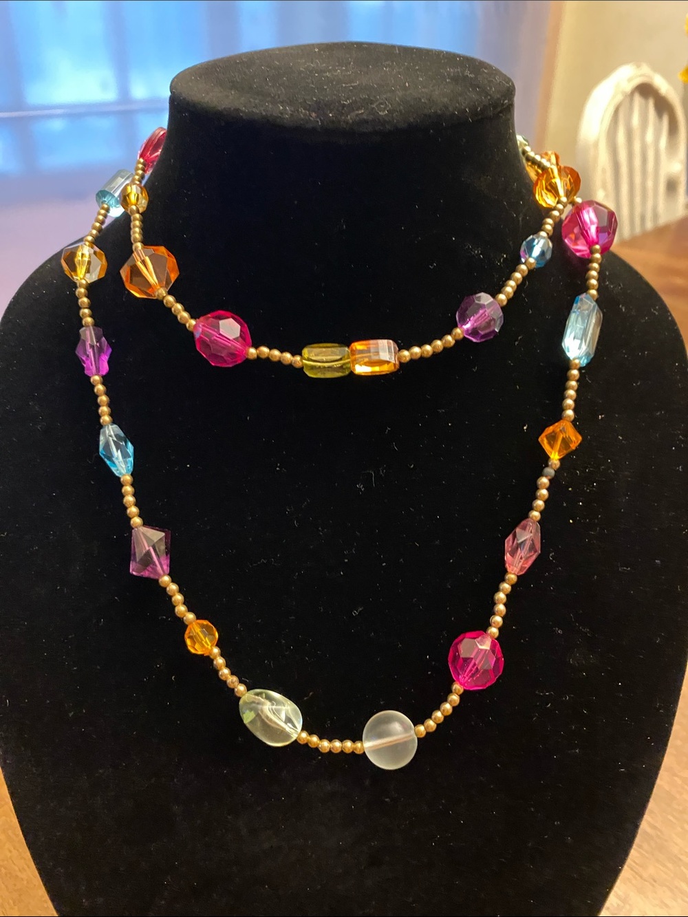 FREE Goldtone Bead and Acrylic Bead Necklace